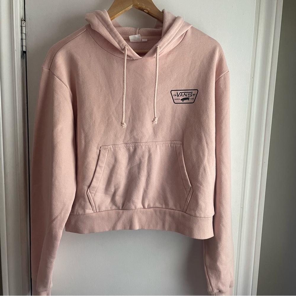 vans light pink hoodie size large